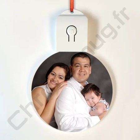 Boule de Noël personnalisée en acrylique avec éclairage LED RGB