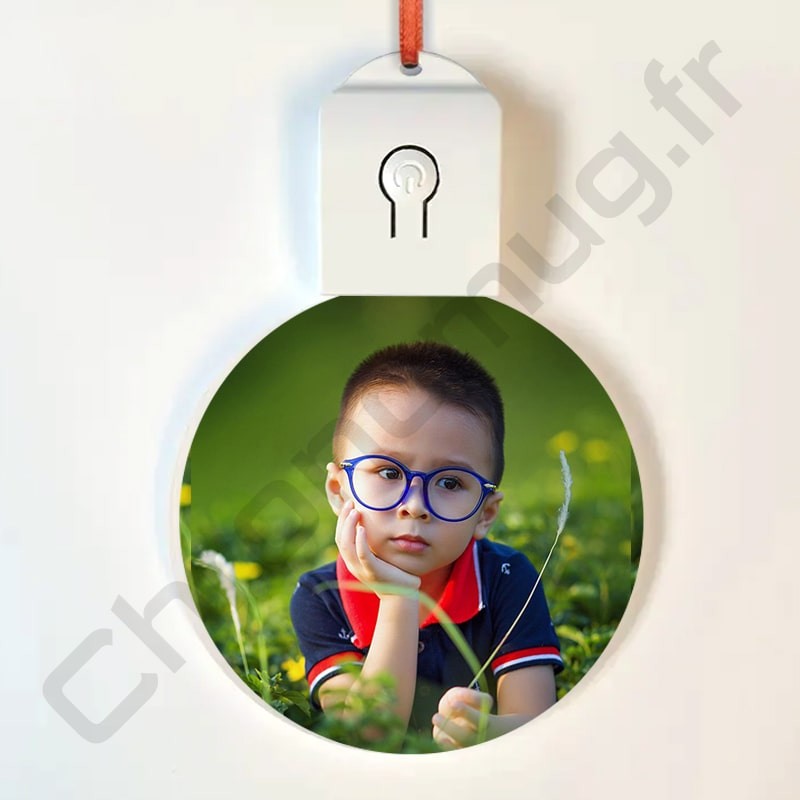 Boule de Noël personnalisée en acrylique avec éclairage LED RGB Lyon