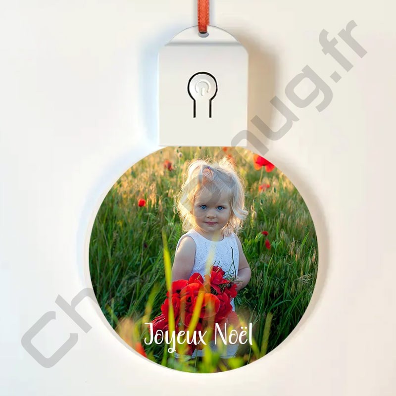 Boule de Noël personnalisée en acrylique avec éclairage LED RGB Villeurbanne