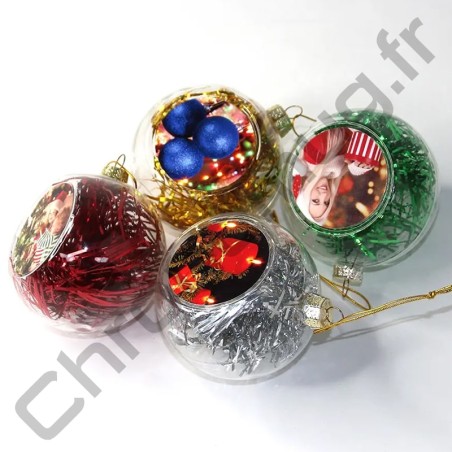 Boule de Noël personnalisée avec photo réalisée en 30 minutes