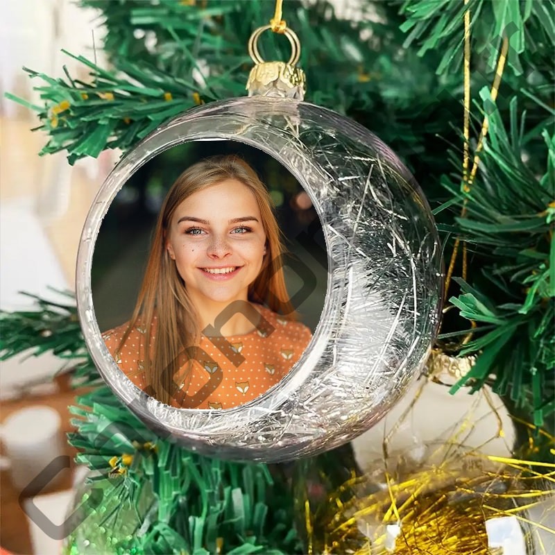 Boule de Noël personnalisée avec photo réalisée en 30 minutes