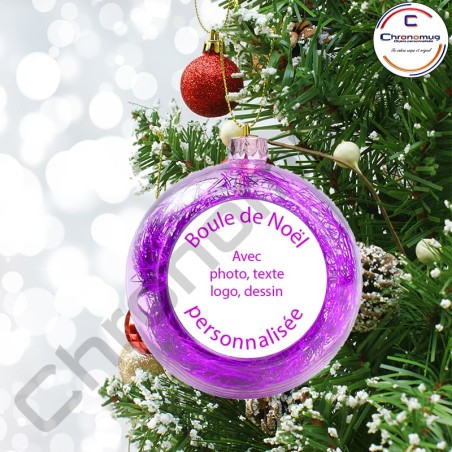 Boule de Noël personnalisée avec photo réalisée en 30 minutes