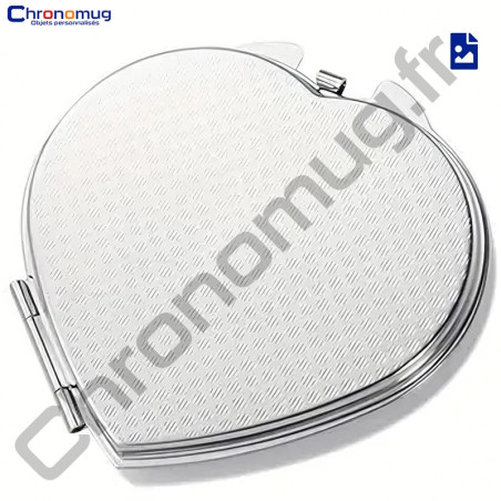 miroir de poche personnalisé avec photo , texte, logo fait sur place en 15 minutes