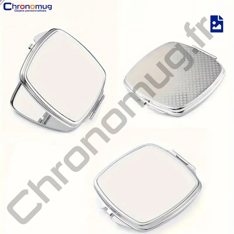 miroir de poche personnalisé avec photo , texte, logo