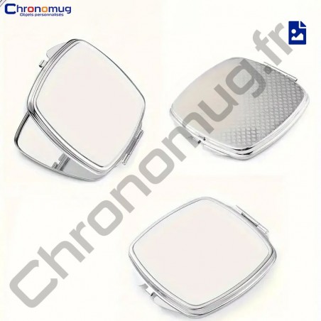 miroir de poche personnalisé avec photo , texte, logo