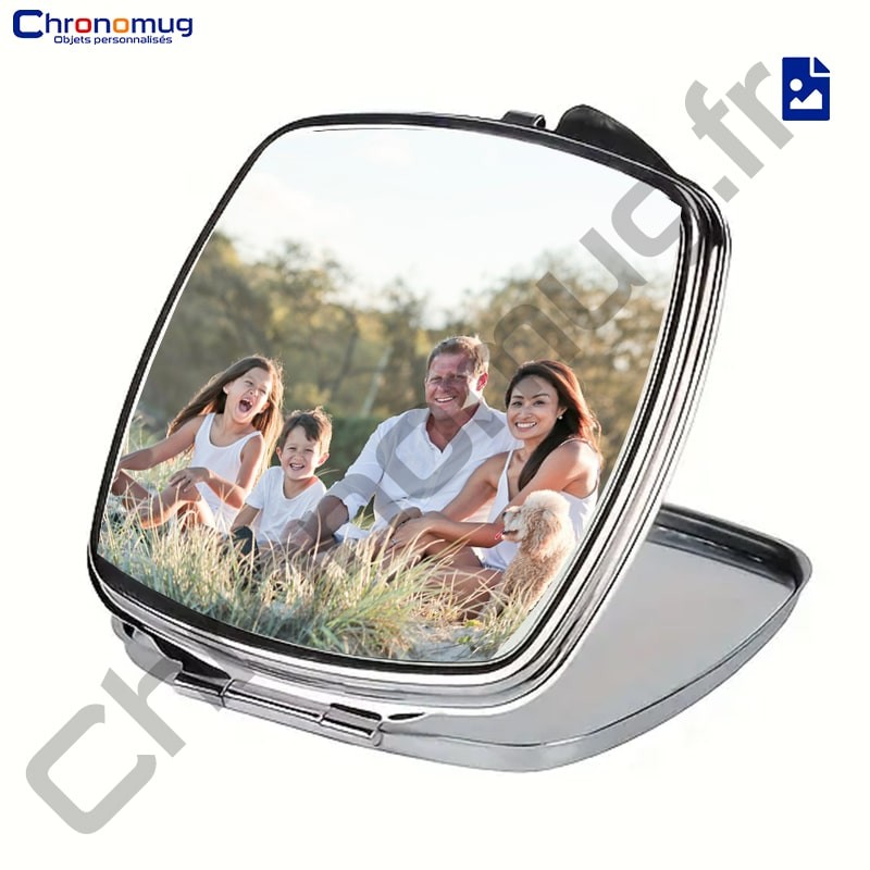miroir de poche personnalisé avec photo , texte, logo lyon villeurbanne pas cher