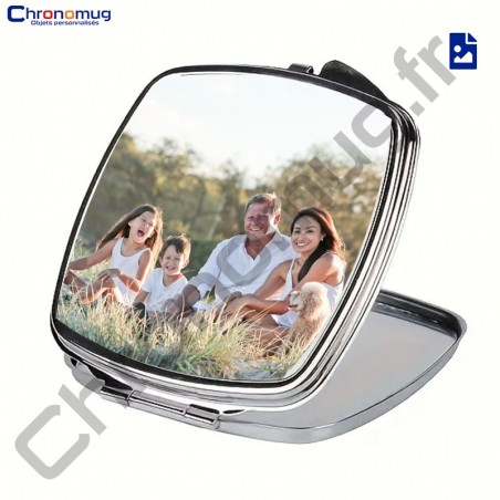 miroir de poche personnalisé avec photo , texte, logo lyon villeurbanne pas cher