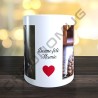 Mug personnalisé avec 2 photos et texte au centre