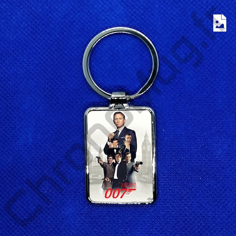 Porte clé rectangle personnalisé  avec photo texte logo