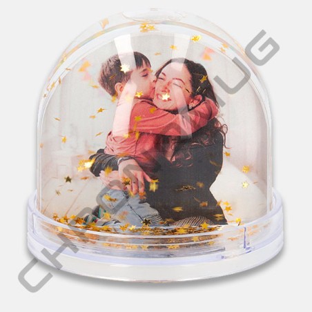 Boule photo étoiles dorées personnalisée Lyon Villeurbanne