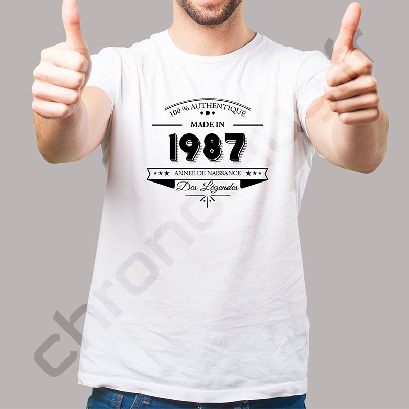 T-shirt personnalisé année de naissance