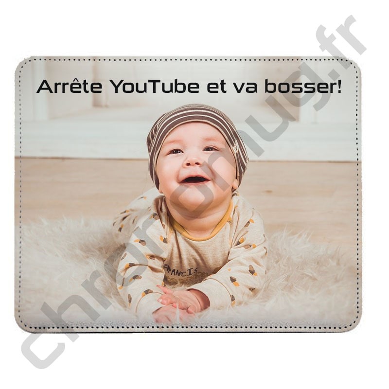 Tapis de souris dur en simili cuir personnalisé